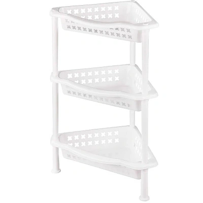 Полка напольная угловая 3-х секционая, белая, 55-4309 купить в отделе магазина Экономстрой