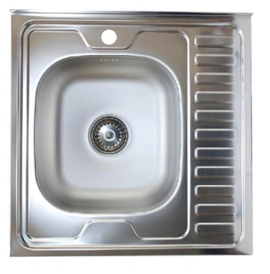 Мойка накладная из нержавеющей стали 60х80/13 см 0,4 мм выпуск 1 1/2" левая Vladix 023-3336 купить в отделе магазина Экономстрой