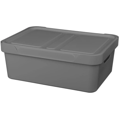Ящик с крышкой универсальный Luxe, 12 л, Серый купить в отделе магазина Экономстрой
