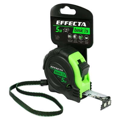 Рулетка с магнитом Effecta Basic, 3 стопа, 5 м х 19 мм