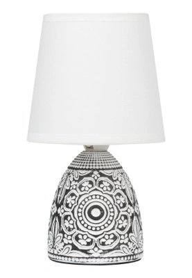 Настольная лампа Rivoli Debora 1хЕ14, 40 Вт, керамика, черная с абажуром Б0053466