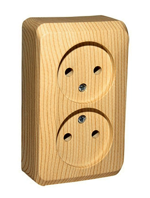 Розетка 2-х местная, без заземления, открытой установки 10А 250В, Cосна Этюд Schneider Electric (PA16-005D) купить в отделе Розетки электрические магазина Экономстрой