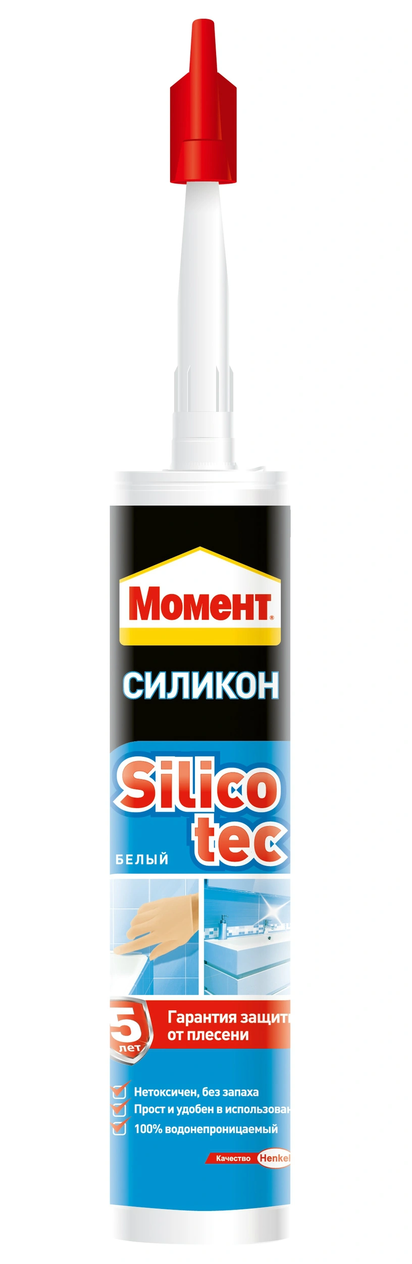 картинка Герметик МОМЕНТ SILICOTEC силиконовый универсальный белый 280 мл Henkel от магазина Экономстрой