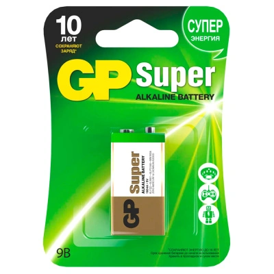 Батарейка алкалиновая GP Super Alkaline 9V/6LR61 Крона, 9V (1 шт)