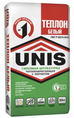 Штукатурка гипсовая Unis Теплон Белый, 30 кг купить в отделе магазина Экономстрой