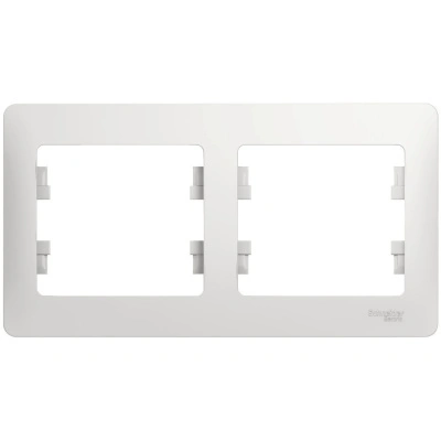 Рамка Schneider Electric, Glossa, 2 поста, белая купить в отделе магазина Экономстрой
