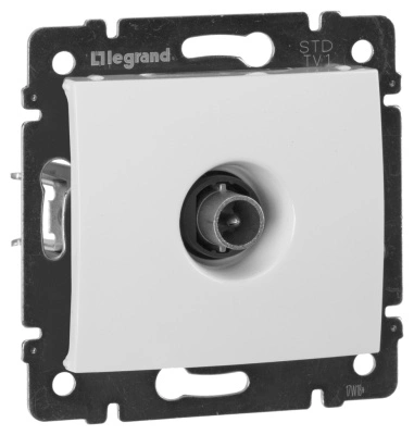 Розетка TV простая, подключение "звезда", затухание 1,5 дБ, штекер 4-2400 МГц белая, VALENA (индивидуальная упаковка) (694284) купить в отделе магазина Экономстрой