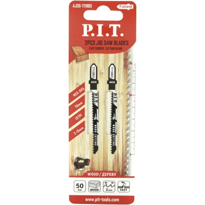 Пилка для лобзика по дереву P.I.T, T119BO, фигурный быстрый рез, 75x50 мм, 50 мм, (ДСП, ДВП), 2 шт купить в отделе магазина Экономстрой