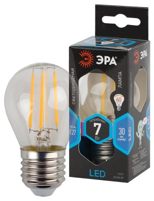 Лампа светодиодная Эра F-LED нитевидный шар P45-7W-840-E27 730lm 4000К, Б0027949 купить в отделе магазина Экономстрой