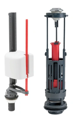 Арматура для бачка сливной, 2- х режимный механизм, заливной клапан поршневого типа купить в отделе магазина Экономстрой