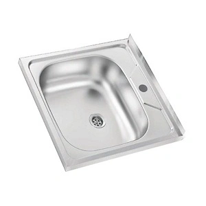 Мойка накладная нерж. квадрат 50х50/13см 0,4мм выпуск 1 1/2" ВЛАДИКС купить в отделе Мойки нержавеющие магазина Экономстрой