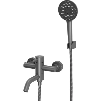 Смеситель для ванны и душа Rush Melos с коротким изливом, графит, однорычажный (арт. SUS1101-44Grey) купить в отделе магазина Экономстрой