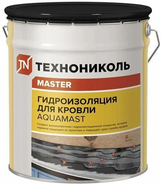 картинка Мастика гидроизоляционная АguaMast для кровли (18 кг) 393554 от магазина Экономстрой