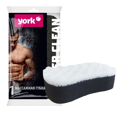 Массажная губка для тела York, Black&White