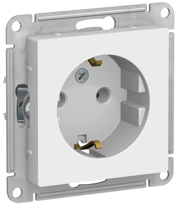 Розетка 2Р+Е с заземлением, белый Atlas ATN000143 купить в отделе магазина Экономстрой