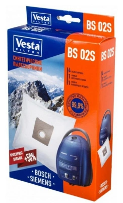 Пылесборники Vesta 5шт+1фильтр для пылесосов Bosch BS 02