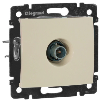 Розетка TV простая, подключение "звезда", затухание 1,5 дБ, штекер 4-2400 МГц слоновая кость, VALENA (индивидульная упаковка) (695618) купить в отделе магазина Экономстрой