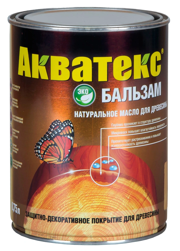 Масло для дерева Акватекс Бальзам, дуб, 0,75 л купить в отделе Масло декоративное магазина Экономстрой