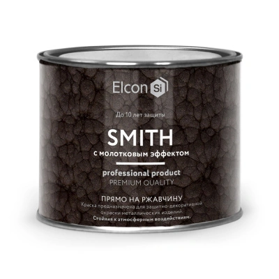 Краска кузнечная по ржавчине Elcon Smith с молотковым эффектом, черная, 0,4 кг купить в отделе магазина Экономстрой
