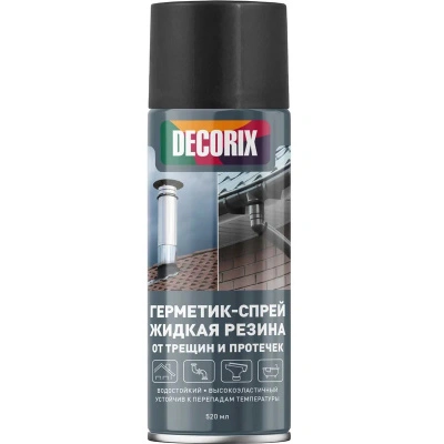 Герметик-спрей жидкая резина от трещин и протечек высокоэластичный Decorix, 520 мл, чёрный, 0126-01 DX купить в отделе магазина Экономстрой