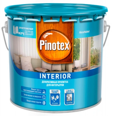 Декоративная защита PINOTEX Interior бесцветный для древесины для внутренних работ 2,7л