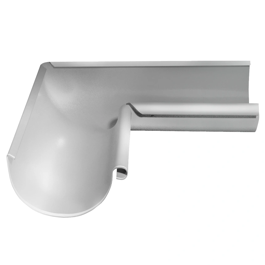 Угловой жёлоб внутренний 90°, Ф-125, RAL-9003 РЕ двусторонний купить в отделе Водосточные системы магазина Экономстрой