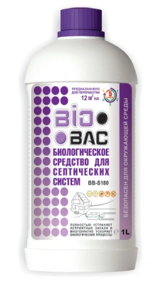 Биологическое средство для септических систем, 1 л BIOBAC BB-S180 купить в отделе магазина Экономстрой