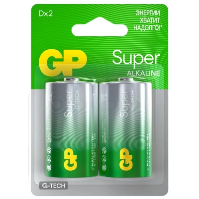 Батарейка алкалиновая GP Super Alkaline G-Tech 13А D/LR20, 1,5В (2 шт) купить в отделе магазина Экономстрой