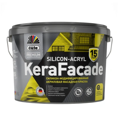 Краска фасадная акриловая силикон-модифицированная Dufa Premium Kerafacade, база 1, матовая, 0,9 л