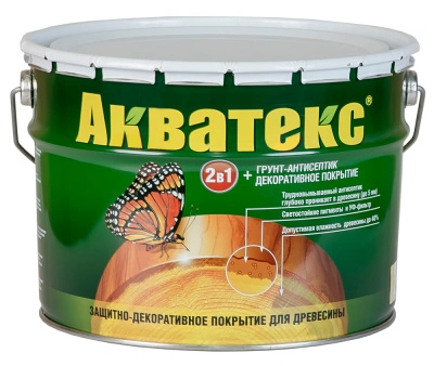 Защитно-декоративное покрытие для древесины АКВАТЕКС, тик, 10 л