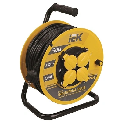 Катушка УК50 с термозащитой 4 гнезда 2Р+PЕ/50м 3х1,5 мм2 IP44 "Industrial plus" ИЭК купить в отделе магазина Экономстрой