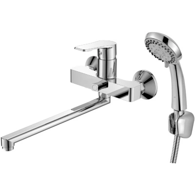 Смеситель для ванны Decoroom, поворотный переключатель, плоский излив 30 см купить в отделе магазина Экономстрой