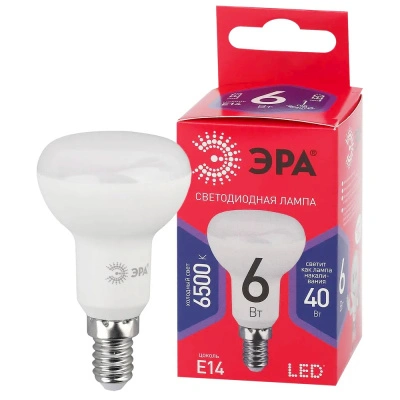Лампа светодиодная Эра Red Line LED R50-6W-865-E14 R Е14 / Е14, рефлектор, 6 Вт, 480lm 6500К, Б0045335 купить в отделе магазина Экономстрой