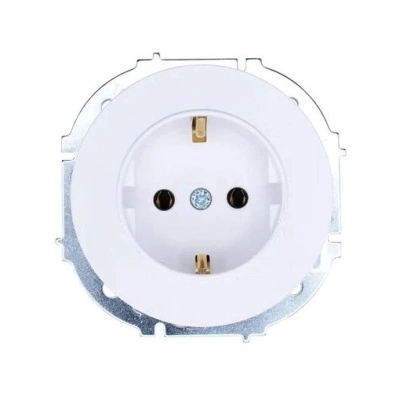 Розетка 1-местная с заземлением Lezard Osen, белая, 743-0288-122B купить в отделе магазина Экономстрой