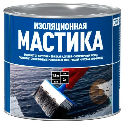 Мастика битумная изоляционная Bitumast, 2 л/1,8 кг (металл)