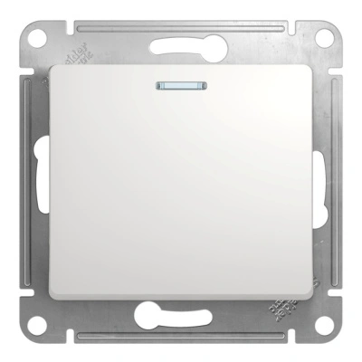 Выключатель Schneider Electric, Glossa, 1 клавишный, с подсветкой, белый