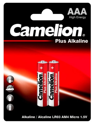 Батарейка алкалиновая Camelion LR03-2BL Plus Alkaline / ААА, 1,5V (2 шт)