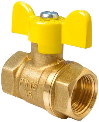 Кран шаровой для газа, рукоятка бабочка, внутренняя-внутренняя резьба, Valfex VF.277.LB3.012, 1/2"