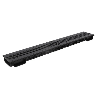 Канал пластиковый Ecoteck Lite DN100 1013х153х55,8 мм, с решеткой пластиковой (А15) черный купить в отделе магазина Экономстрой