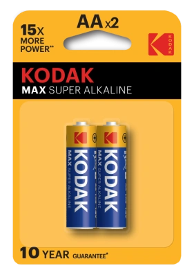 Батарейка щелочная Kodak Max Super Alkaline LR6-2BL / АА, 1,5V (2 шт) купить в отделе магазина Экономстрой