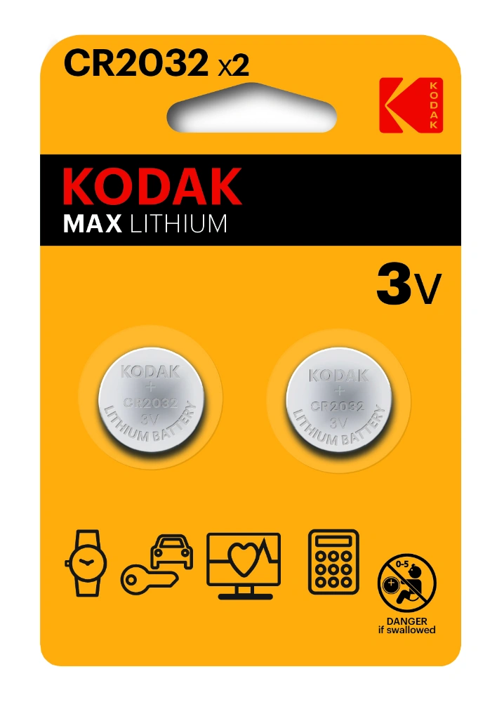 Батарейка литиевая Kodak Мax Lithium CR2032 BL2, 3V (2 шт) купить в отделе Батарейки магазина Экономстрой