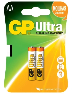 Батарейка алкалиновая GP Ultra Alkaline LR6 15AU-CR2 / AА, 1,5V (2 шт)