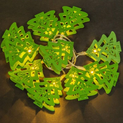 Гирлянда Navigator, свет теплый белый, 80 722 NGF-D017-10WW-2AA (деревянные елочки 1,65 м, TR)