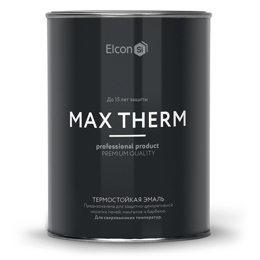 Эмаль термостойкая (1000°C) Elcon Max Therm 11607329, черная, 0,8 кг купить в отделе По ржавчине магазина Экономстрой