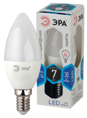 Лампа светодиодная Эра LED свеча матовая B35-7W-840-E14 560lm 4000К, Б0020539 купить в отделе магазина Экономстрой