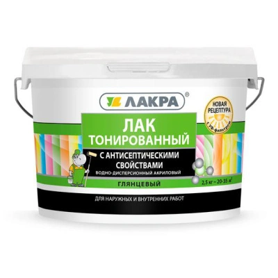 Лак акриловый Лакра, универсальный, сосна, 2,5 кг