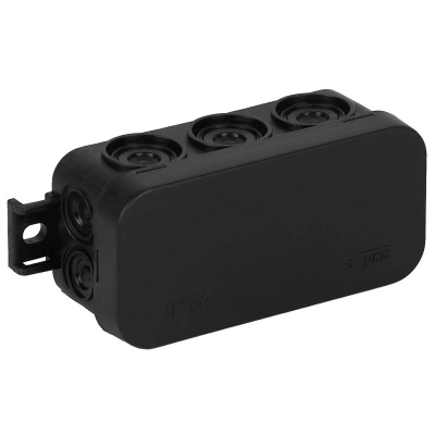 Коробка распаячная для открытой проводки Тусо RUVinil (IP54) 67091Ч, черная, 43x80x35 мм купить в отделе магазина Экономстрой