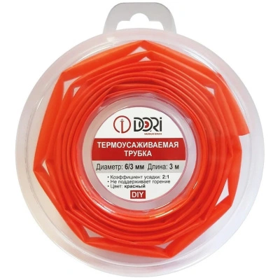Термоусадочная трубка Dori, ТУТ 6/3 ролик L=3 м, красная купить в отделе магазина Экономстрой