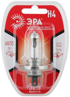 Автолампа галогенная H4 12V 55W P43t BL Эра (лампа головного света), Б0037571