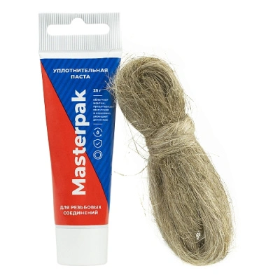 Комплект паста уплотнительная Мастерпак MasterProf ИС.131741, вода/пар, туба 25 г + лён купить в отделе магазина Экономстрой
